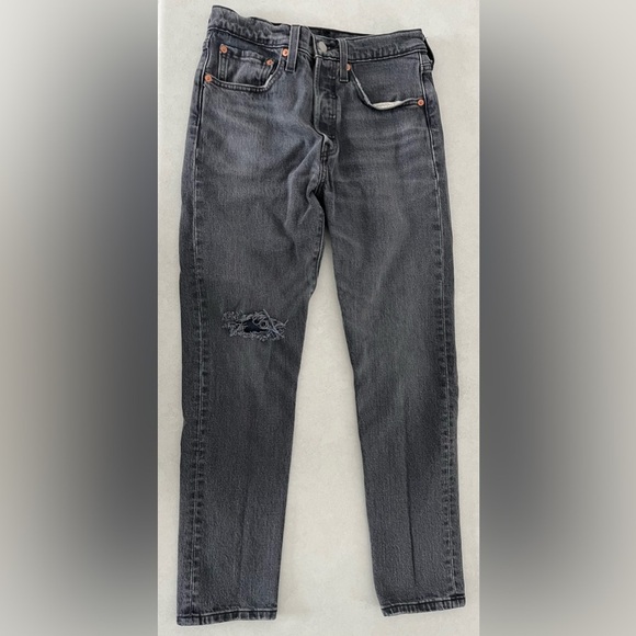 Levi’s 501 S/ Washed black/ Skinny jeans/ Button up fly/ Size 26 - Picture 3 of 16